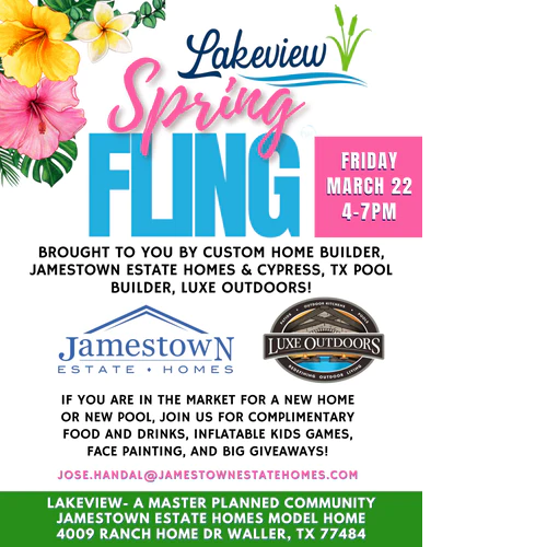 JOIN US FOR OUR 2024 SPRING FLING AT LAKEVIEW IN WALLER, TX